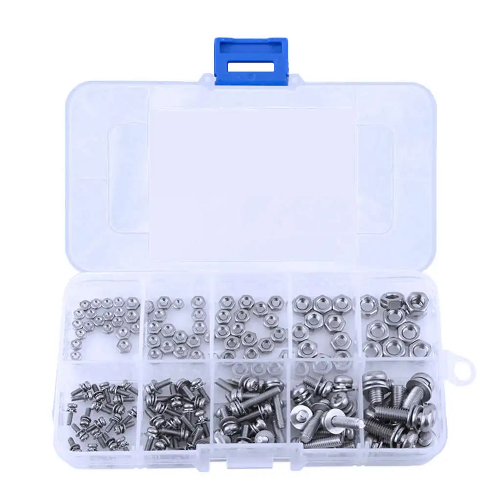 SHGO 160Pcs/комплект M2 M2.5 M3 M4 M5 полукруглой потайной головкой шурупы гайки набор