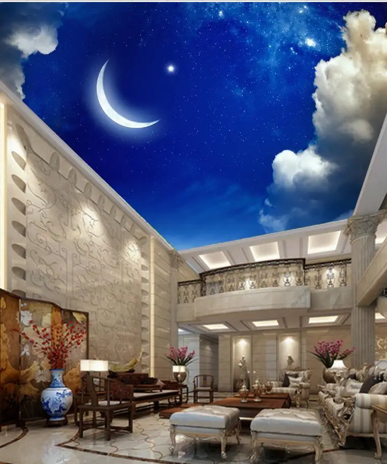 Фотообои на заказ потолки фэнтези голубое небо потолок для гостиной Потолочная