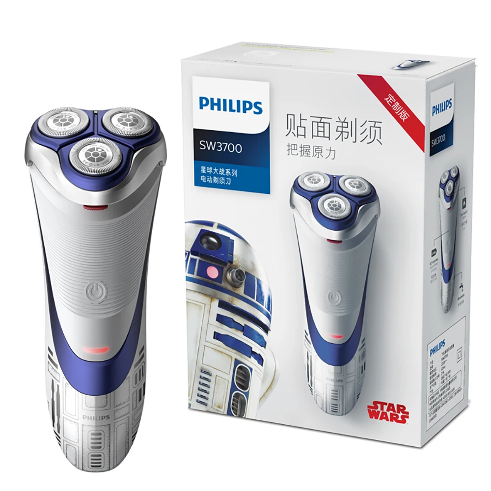 Электробритва Philips Star Wars робот SW3700 100-240 в тройное лезвие вращается вращающаяся перезаряжаемая электрическая бритва для мужчин уход за лицом