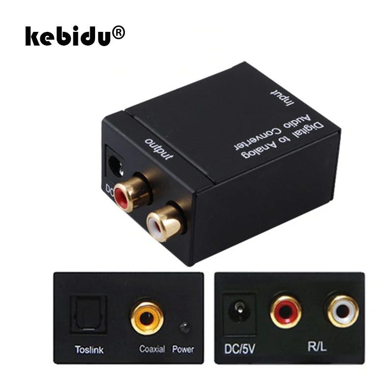 Kebidu новейшие Toslink цифровые аудиосигналы в аналоговый L / R аудио Цифровой