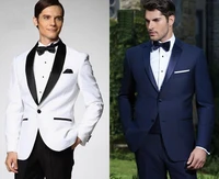 top selling white with black satin lapel groom tuxedos more style choose groomsmen men wedding suits jacketpantsbow tiehandk