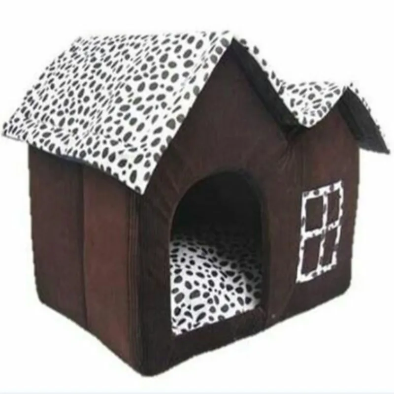 Pet Dog House Double Room Brown Bed Soft Warm 55 X 40 42 cm Product | Дом и сад