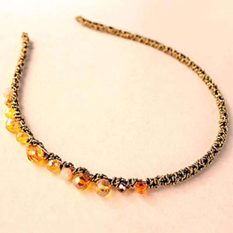 Champagne HairBand Мода 1 шт., женский корейский ободок, заколки для волос, разноцветная шпилька для волос, Кристальные резинки для волос, блестящие ободки, вечерние подарочные аксессуары для волос - Цвет: Champagne HairBand