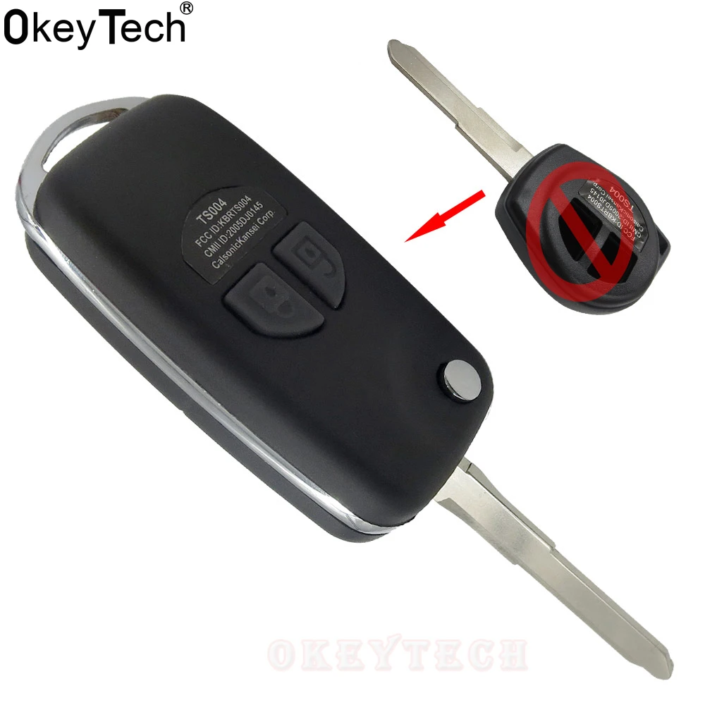 OkeyTech для Suzuki Модифицированный Корпус ключа с 2 кнопками Складной автомобильный