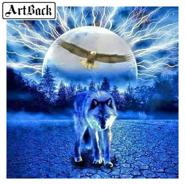 

Full square / round drill 5D DIY diamond painting wolf eagle 3d diamond embroidery rhinestone mosaic crafts home decoration