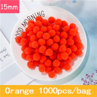 12orange red Помпоны 8 мм 10 мм 15 мм 20 мм 25 мм 30 мм многоцветный мягкий пушистый помпон шар ручной работы помпоны для детей игрушки DIY ремесло поставки - Цвет: 12orange red