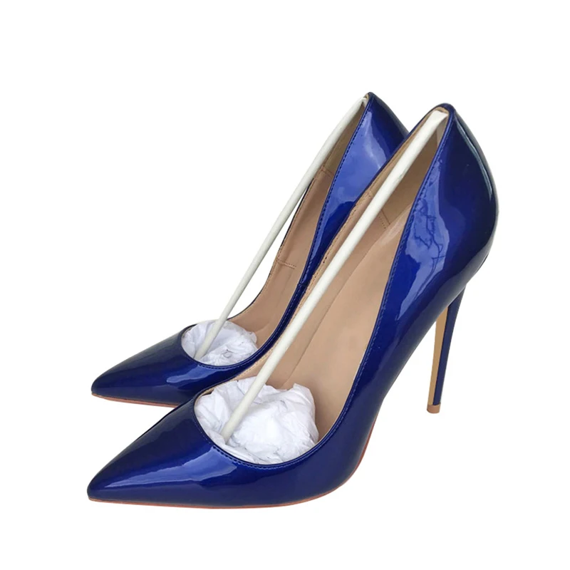 Темно-синие женские туфли-лодочки на каблуке 12 см туфли из лакированной кожи с