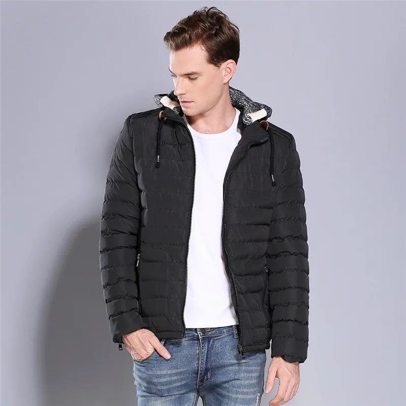 

2018 Winter Warm Men's Hooded cotton Suit Men's Casual Slim short cotton jacket cotton jacket More size M-XXL XXXL