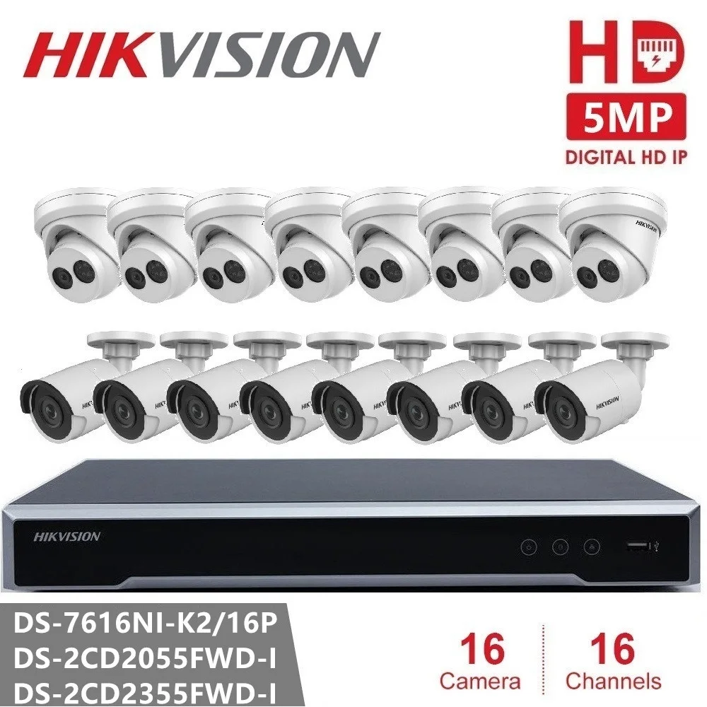 Hikvision 5MP PoE ip камера уличная Водонепроницаемая инфракрасная ночного видения для