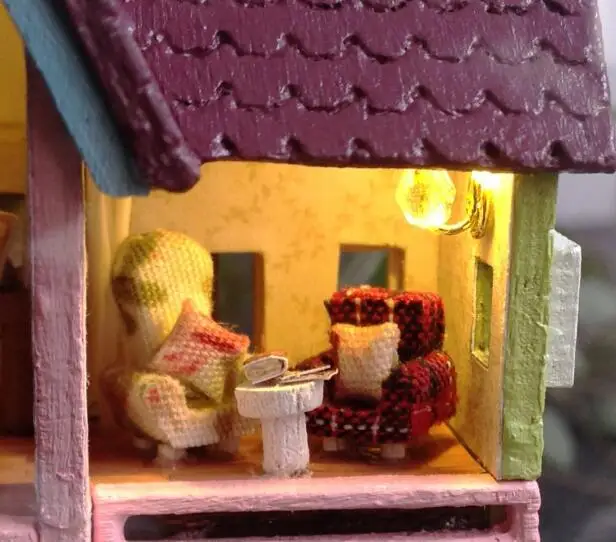 DIY деревянный миниатюрный кукольный домик 3D набор и стеклянная Пылезащитная