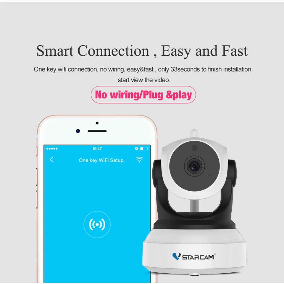 Оригинальная ip-камера Vstarcam 720P C7824WIP Wifi CCTV камера наблюдения для безопасности IR ночное видение, PTZ камера Мобильный вид