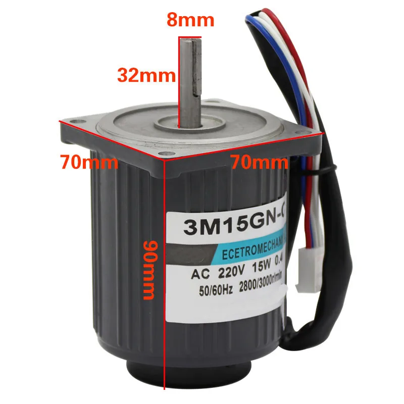 

AC 15W 220V High Speed Motor 1400RPM 2800RPM Adjustable Speed Reversible With Speed Controller 220V For Cutting Machine