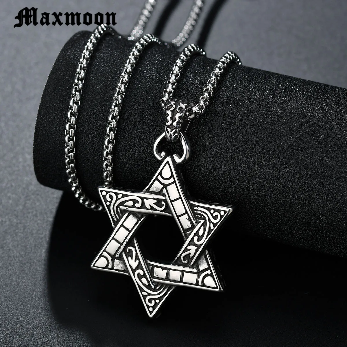 Maxmoon еврейский волшебник Звезда Давида кулон цепочка из нержавеющей стали