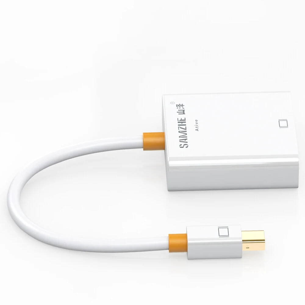 SAMZHE Mini DP thunderbolt интерфейс к порту DVI Белый Мини кабель для Macbook air и TV|dp cable|cable for