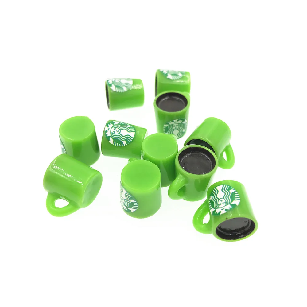 Green 10 шт. 3D миниатюрная чашка Смола милые кабошоны мини-Сказочный Сад миниатюрные декорация для террариума DIY ювелирные изделия аксессуары ремесла - Цвет: Green