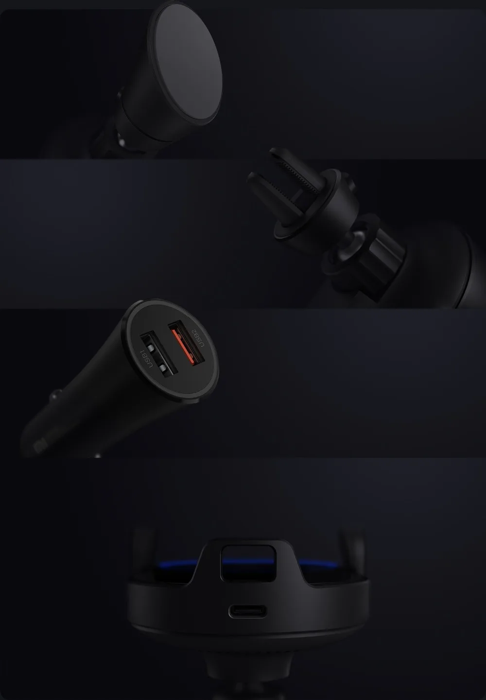 Беспроводная Автомобильная смарт-зарядка Xiaomi быстрая зарядка для Mi MIX 2S iPhone X XR XS 8