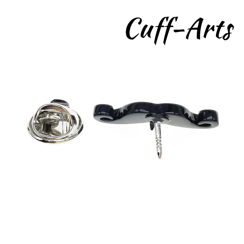 Cuffarts Vintage Pins High Quality Grandpa Black Curly Tipped Moustache Lapel Pin Brooches Men Fashion Accessories Gifts P10118 | Украшения