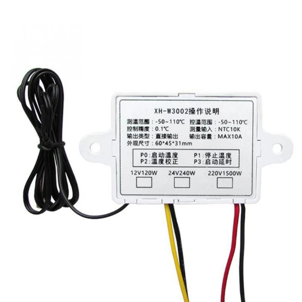 Цифровой светодиодный микрокомпьютер с контролем температуры XH-W3002 DC 12V