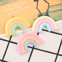 20pcs 4528mm rainbow charms flatback resin crafts necklace pendant keychain diy making accessories