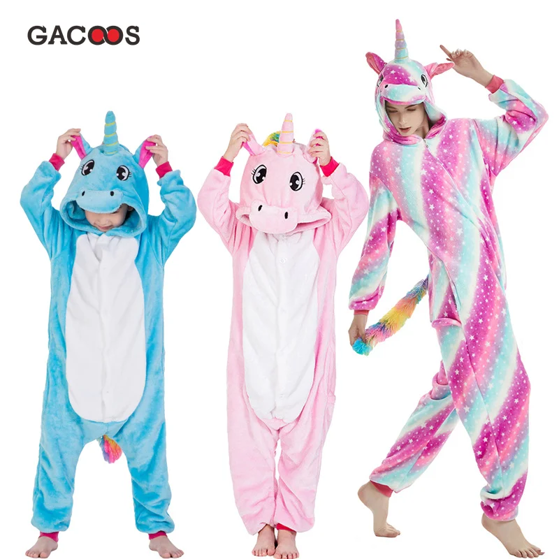 Женская пижама Kugurumi комбинезон с единорогом детский Пижама для взрослых
