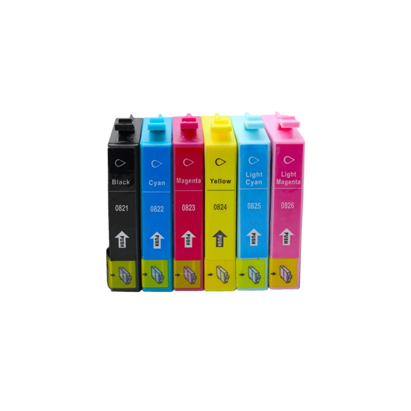 Совместимые чернильные картриджи T0821 для Epson R270 R390 TX650 T50 T59 RX590 TX700W TX800W TX720 700 TX800 RX610 6