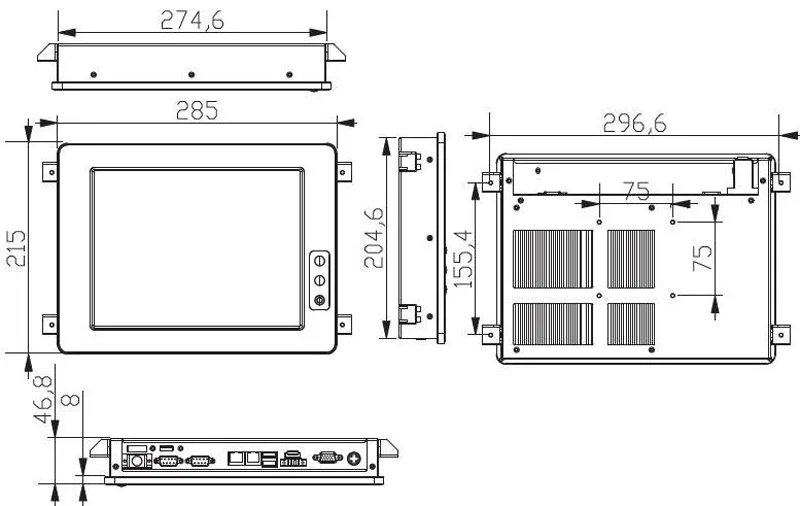 10 4 дюймовый сенсорный экран промышленный планшетный ПК с * COM 3 USB 2 LAN все в одном