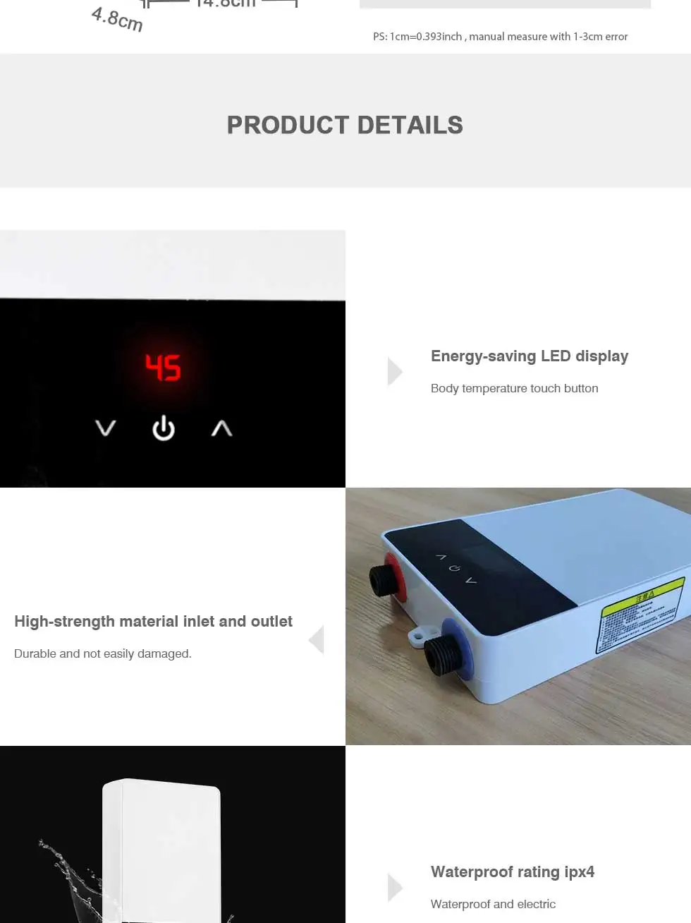 5500W Bathroom Instant Shower Heater Hot Water Heater Kitchen Induction Heaters Touch Heating Calefactor Electrico Faucet 220V