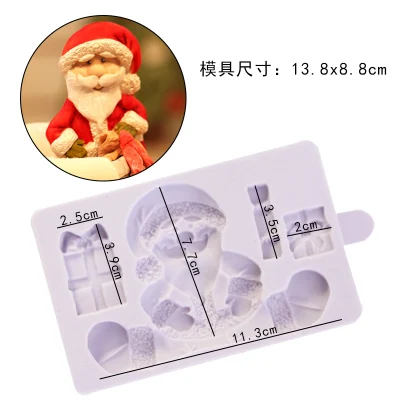 Luyou 3D силиконовые Рождественские Fondant Mold Санта Клаус торт снеговик украшения