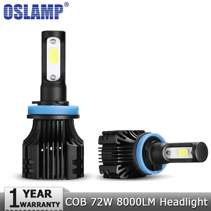 Oslamp H4 H7 светодиодный автомобиля Фары для авто H11 H1 H3 9005 9006 72 Вт УДАРА фишек Hi Lo луч