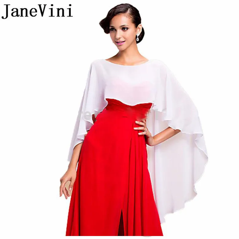 JaneVini-capa de gasa nupcial para mujer, Bolero de novia Alto y Bajo, chal de noche para mujer, encogimiento de hombros, de verano