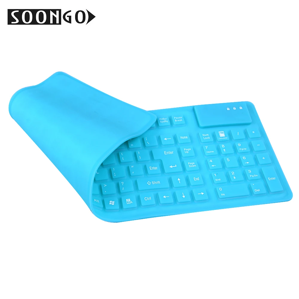 Проводная силиконовая клавиатура USB гибкая тонкая складная складной Teclado claver Gamer