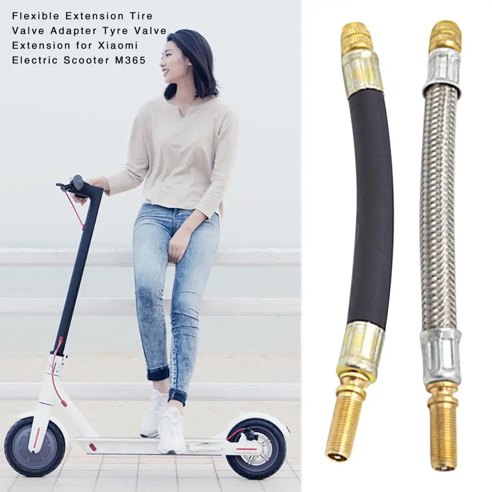 15cm Stainless Silicone Nozzle Flexible Hose Car Wheels Extension Tyre Valve Adapter For Xiaomi M365 Electric Scooter | Спорт и
