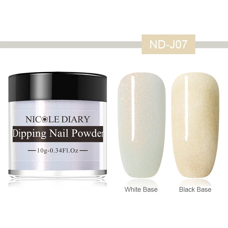 ND-J07 Nicole Diary 10 г погружающий порошок для ногтей Dip порошок для маникюра в виде раковины перламутровый без лампы, натуральный сухой DIY украшения для ногтей - Цвет: ND-J07