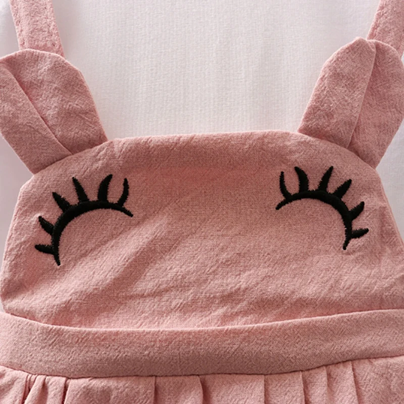 Summer Baby Girl Princess Dress Fake 2 Piece Toddler Big Eye Pattern Short Sleeve Dresses | Детская одежда и обувь