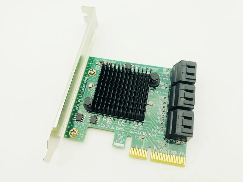 H1111Z адаптер для дополнительных карт PCIE SATA 3 0 PCI-E Card PCI E Express Controller 6-портовая карта