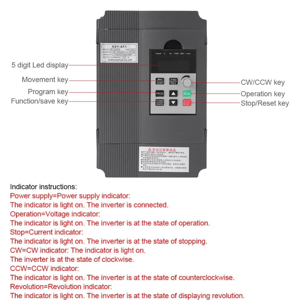 220 V 3 фазы частотно регулируемый привод VFD Скорость контроллер 2.2kW двигатель