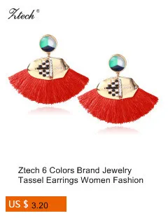 Ztech New Fashion Z Luxury Brand Rhinestones Water Drop Crystal Geometric Gem Designer Vintage Earrings For Women Free Shipping