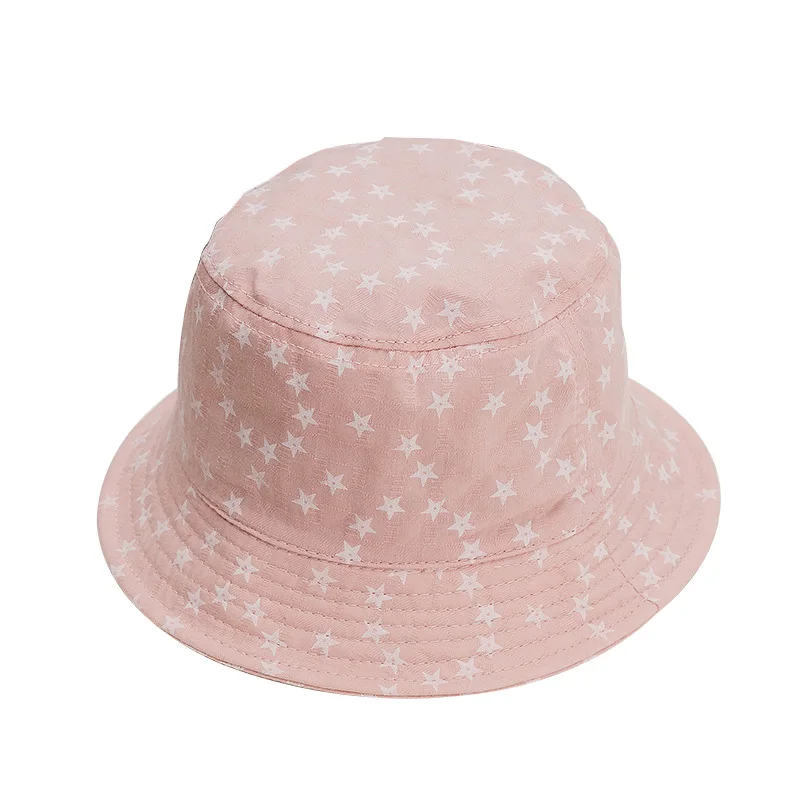 Pink baby hat Новинка года, хлопковая детская шапка со звездами, Панама, детская весенне-осенняя Кепка для мальчиков и девочек, шапки для малышей, 1 шт - Цвет: Pink baby hat