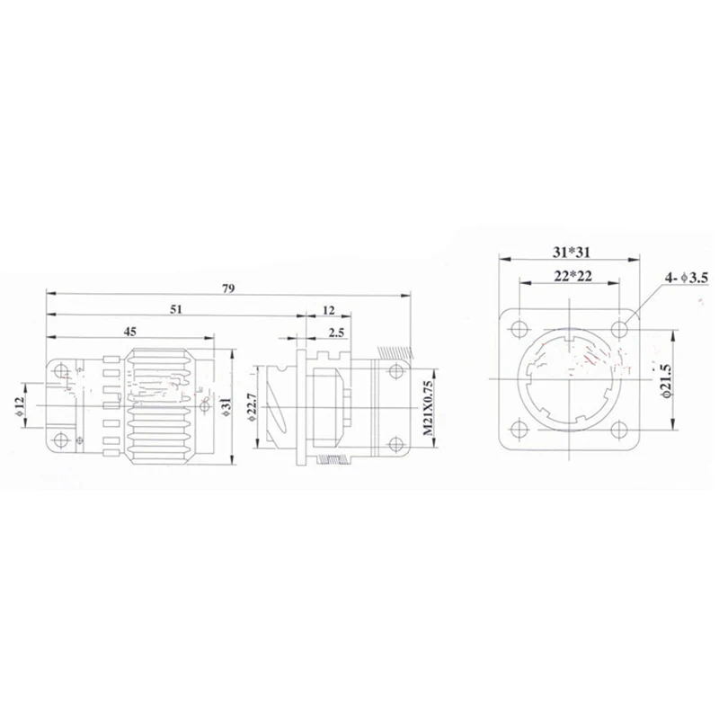 1set 21mm Y2M YP21 2/3/4/5/7/10/14/16 Pin aviation plug socket cable joint Stepper Motor Aviation Connector Plug | Обустройство дома