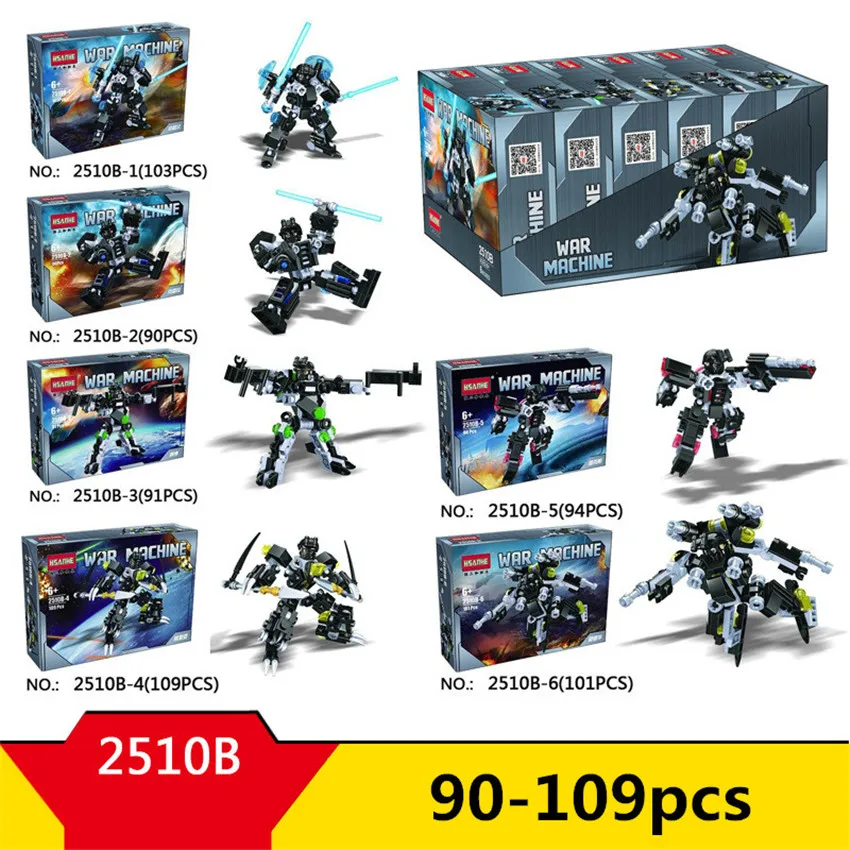 6 шт./лот HS Future Police Series Pioneer mech Warrior Строительные блоки Набор кирпичей DIY сборка
