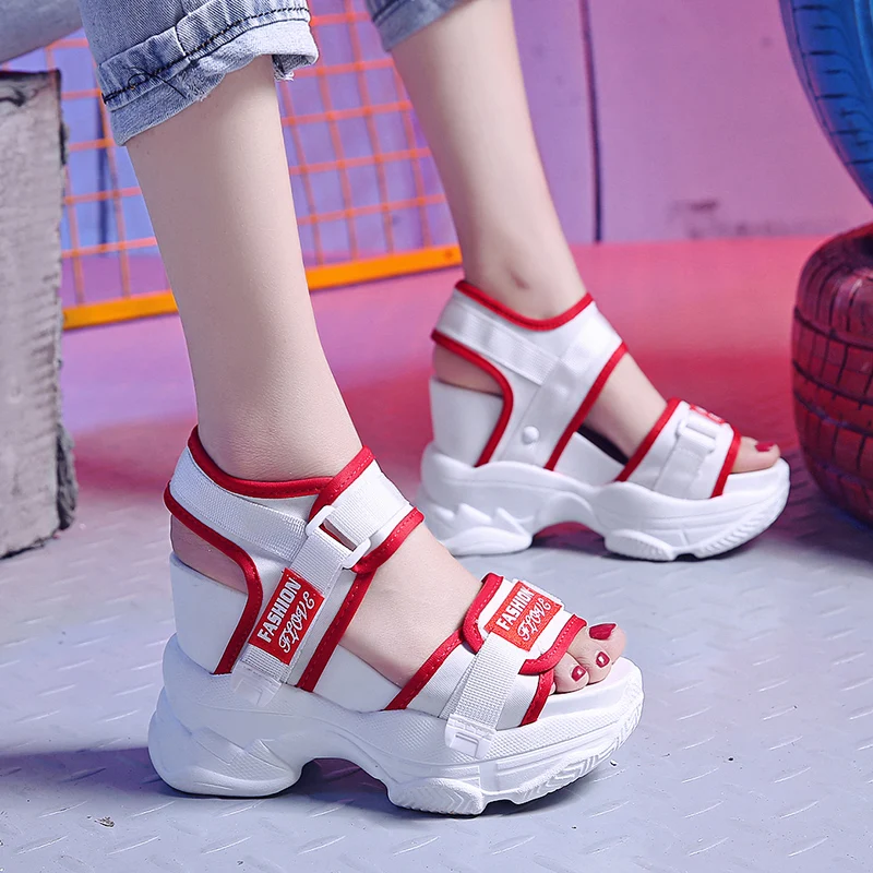 Женские сандалии гладиаторы кроссовки на массивном каблуке 11 повседневная обувь