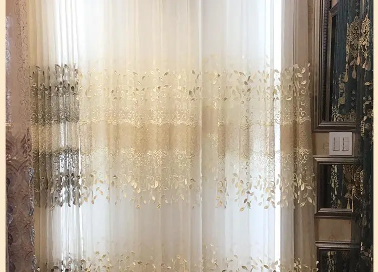 Европейские Роскошные плавающие окна, рельефные шторы с вышивкой для гостиной, столовой, спальни