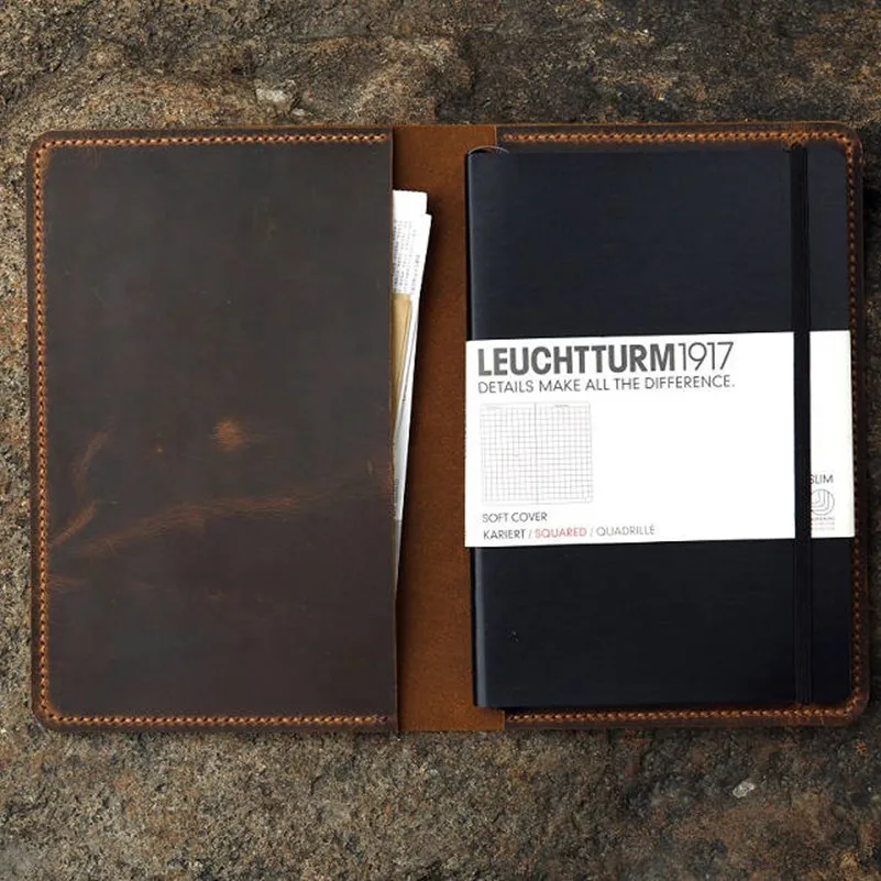Минималистский кожаный журнал Обложка для Leuchtturm1917 JOTTBOOK A5 чехол ноутбука
