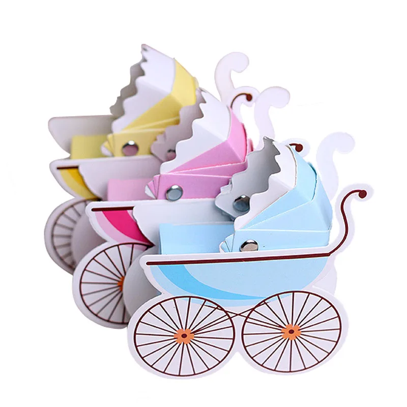 OURDECOK 10 шт. Бумага коробки конфеты в форме Коляски Baby Shower Дети пользу День рождения