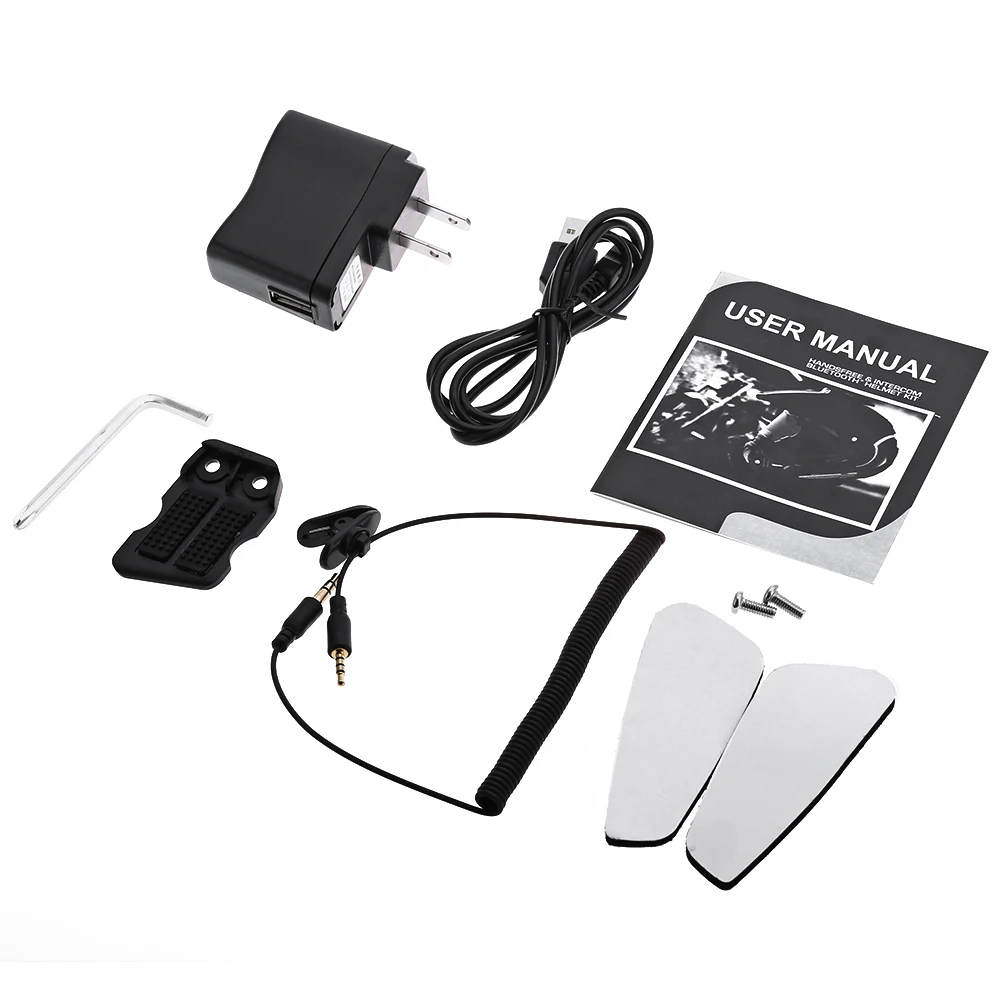 US Plug Bluetooth V3.0 Motorcycle Intercom Intercomunicador Moto Helmet Support GPS Pairing FM Radio Answer And Hang Up Call | Автомобили