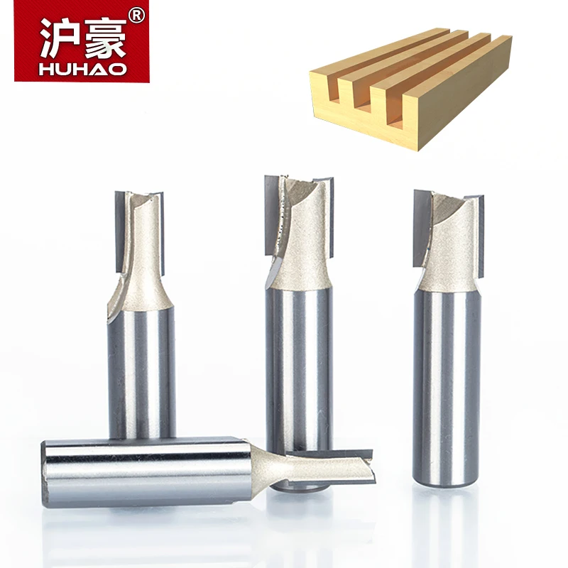 HUHAO 1 шт. 1/2 &quot1/4&quot хвостовик 2 фрезы прямые для древесины вольфрамовый Карбид