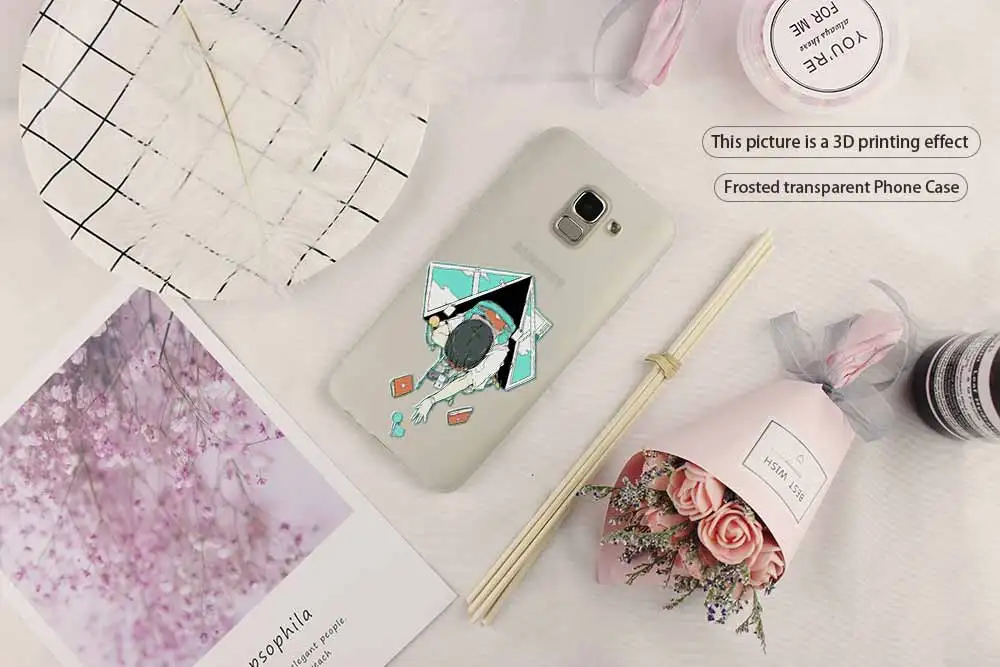 Модный чехол для телефона в японском стиле девушек Samsung Galaxy j6 J8 J7 J5 J3 J4 Plus 2018 2017 2016