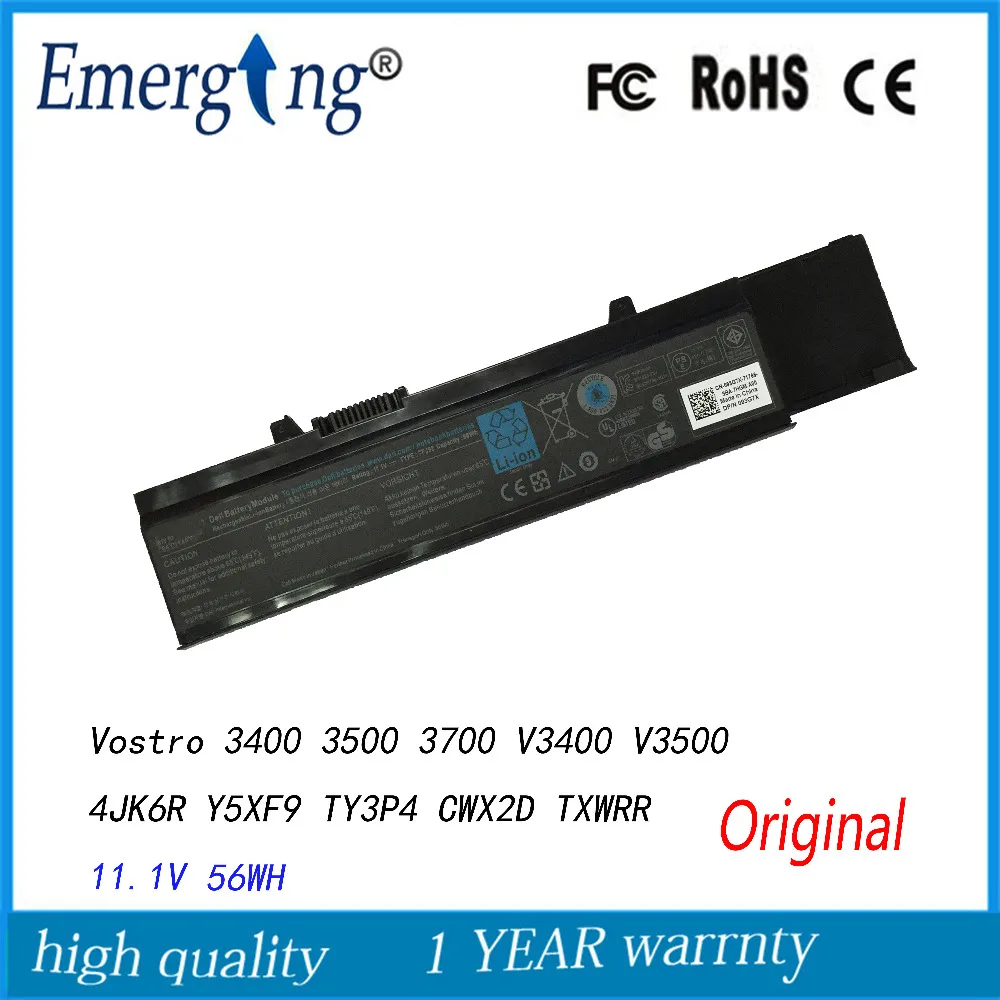 Новый оригинальный аккумулятор для ноутбука Dell Vostro 11 1 3400 3500 V3400 V3500 4JK6R Y5XF9 TY3P4 CWX2D