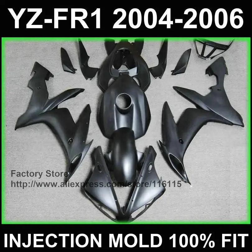 Обтекатели MOTOMARTS полностью матовые черные для YAMAHA YZF R1 2004 2005 2006 yzf r1 04 05 06 ABS полная