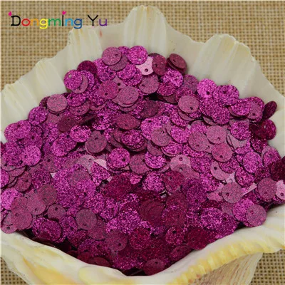 Fuchsia 900 шт(30 г) 6 мм, плоские круглые пайетки с блестками с блеском порошок для Свадебные украшения, одежде патчи Швейные craft - Цвет: Fuchsia